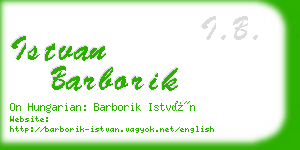 istvan barborik business card